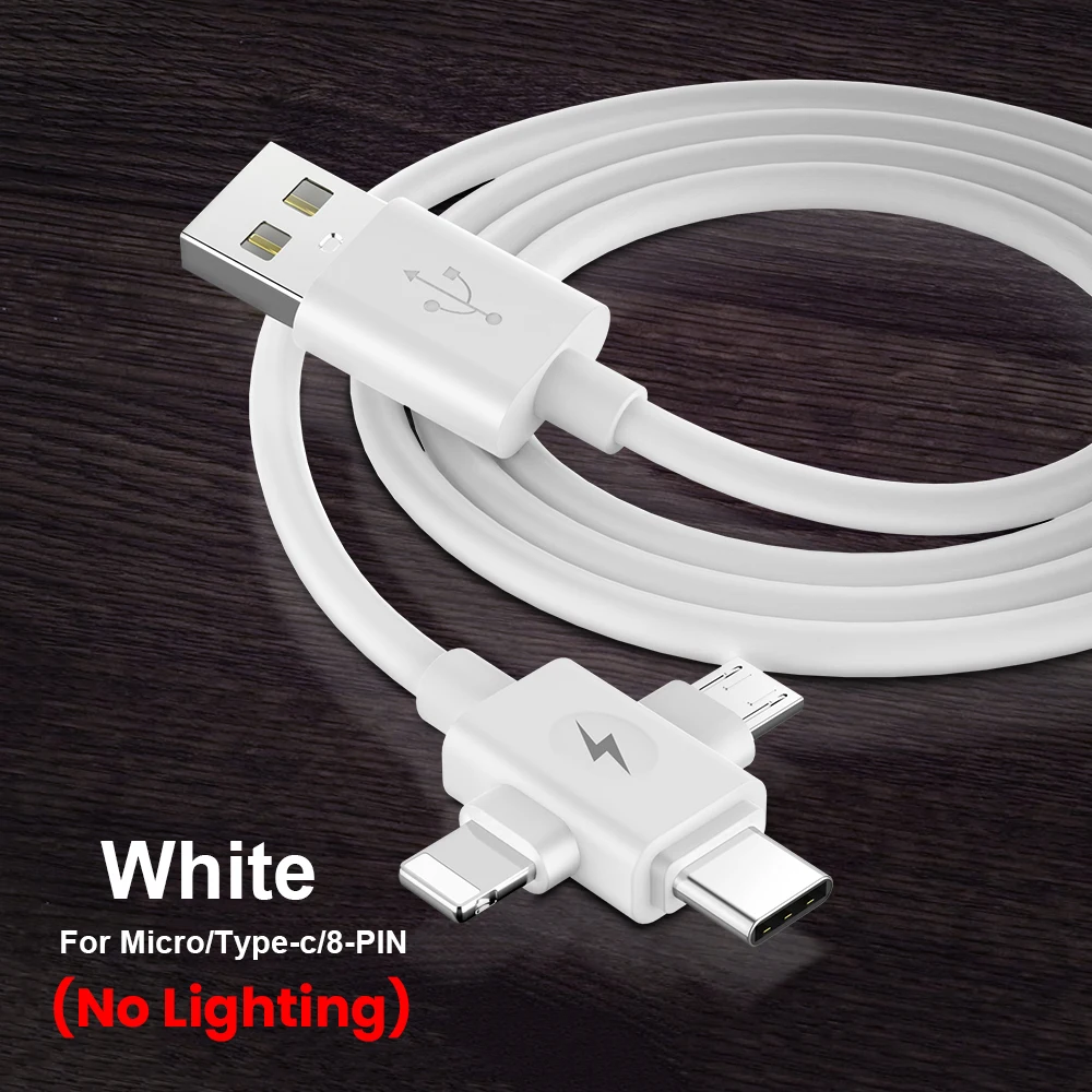 Flow Luminous 3 in 1 USB Cable for iPhone 13 12 11 Pro 3in1 2in1 Lighting Micro USB Type C 8-Pin charger for Huawei Xiaomi 1m hdmi phone to tv Cables