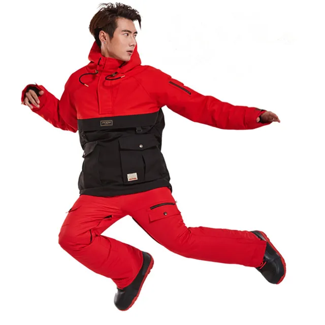 US $103.50 LTVT Snowboard Clothing Mens Womens Snow Suit Color Matching Thicken Quilted Waterproof Double Bo