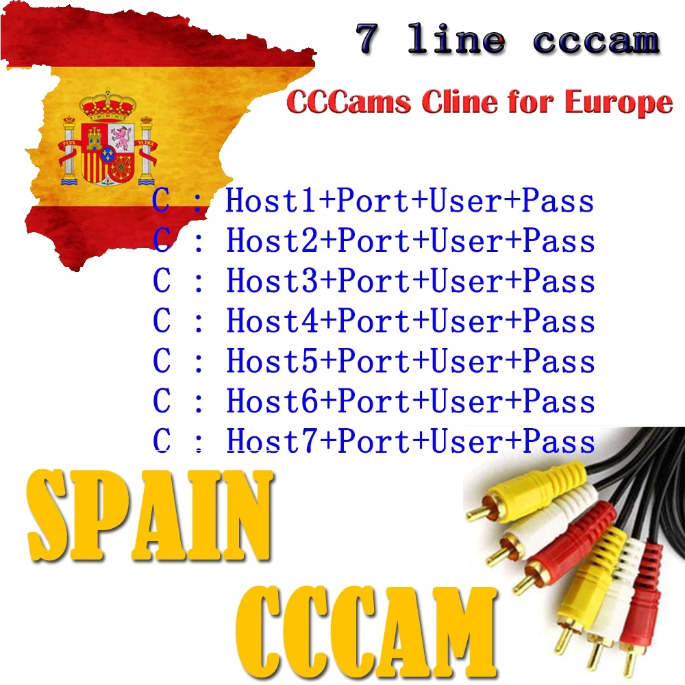 Европа CCcam Испания satble 8 lineas Португалия Польша Франция ccam сервер HD для бесплатных