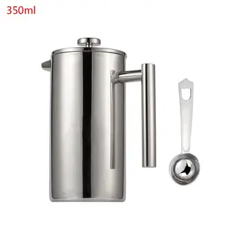 

French Press Coffee ＆Tea Maker, Double-Wall Stainless Steel Metal Insulated Pot with Multiple Level Filtration System
