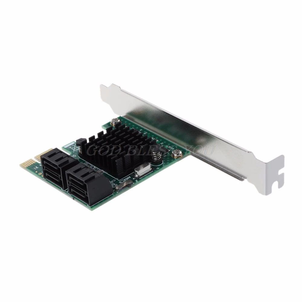 PCI-E PCI Express 1x до 4-Порты и разъёмы Sata 3,0 III 6G конвертер контроллера карты адаптер