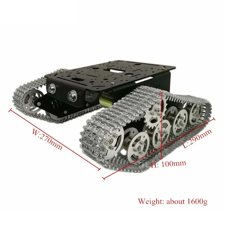 US $145.00 Allmetal Robot Tank Chassis Metal Intelligent Crawler Tank Chassis Aluminum Alloy Frame DIY Assembly Kit Arduino Development
