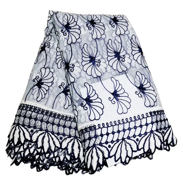 navy blue Африканская кружевная ткань швейцарская вуаль с камнями кружево высокое качество нигерийская Тюлевая сетчатая кружевная ткань - Цвет: navy blue