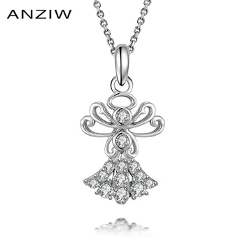 

Luxury 925 Sterling Silver Pendant Necklace for Women Adorable Angel Fairy Long Chain Necklace Wedding Silver Jewelry