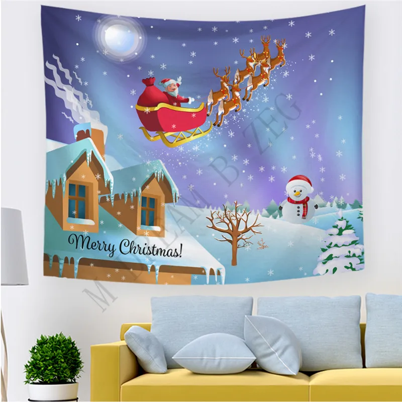 Рождественский гобелен, 44 дизайна, настенный, Санта, олень, снеговик, узор для спальни, настенное искусство, одеяло для пикника, рождественские украшения - Цвет: C16