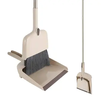 

Cleanhome Angle Broom and Dustpan with Long Handle Telescopic Bristle 54in Without Bending Suit for Kitchen Home Cleaning