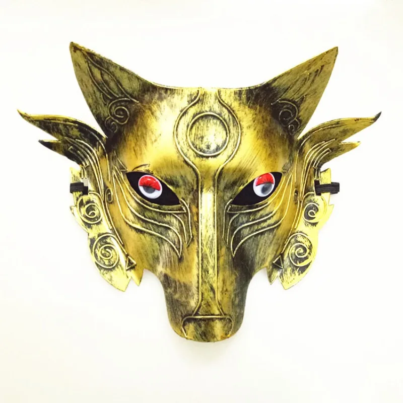 Halloween Sliver Gold Wolf Head Mask Full Face Cover Plastic For Party Carnaval Masquerade Cosplay Props | Дом и сад