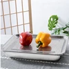 Thickened Stainless Steel Dense Hole Drain Tray Rectangle Frying Oil Filter Pan Fruit Vegetable Storage Dish Kitchen Accessories 3