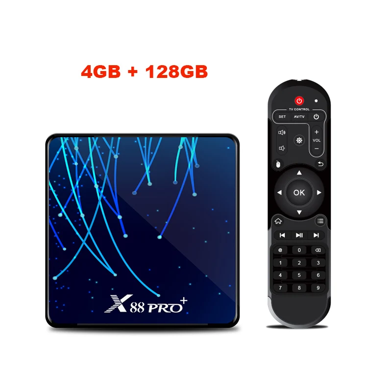 4GB 128GB X88 PRO Plus Android 9,0 ТВ приставка RK3368 Восьмиядерный 4 Гб 128 ГБ 2,4G& 5,0G WIIF BT4.0 4K HD ТВ приставка поддержка Netflix Google плеер - Цвет: 4GB 128GB