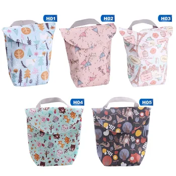 

Baby Diaper Bag Maternity Bag Waterproof Cartoon Printed Outdoor Portable Reusable Diaper Cover Dry Wet Bag For Mom Baby Care