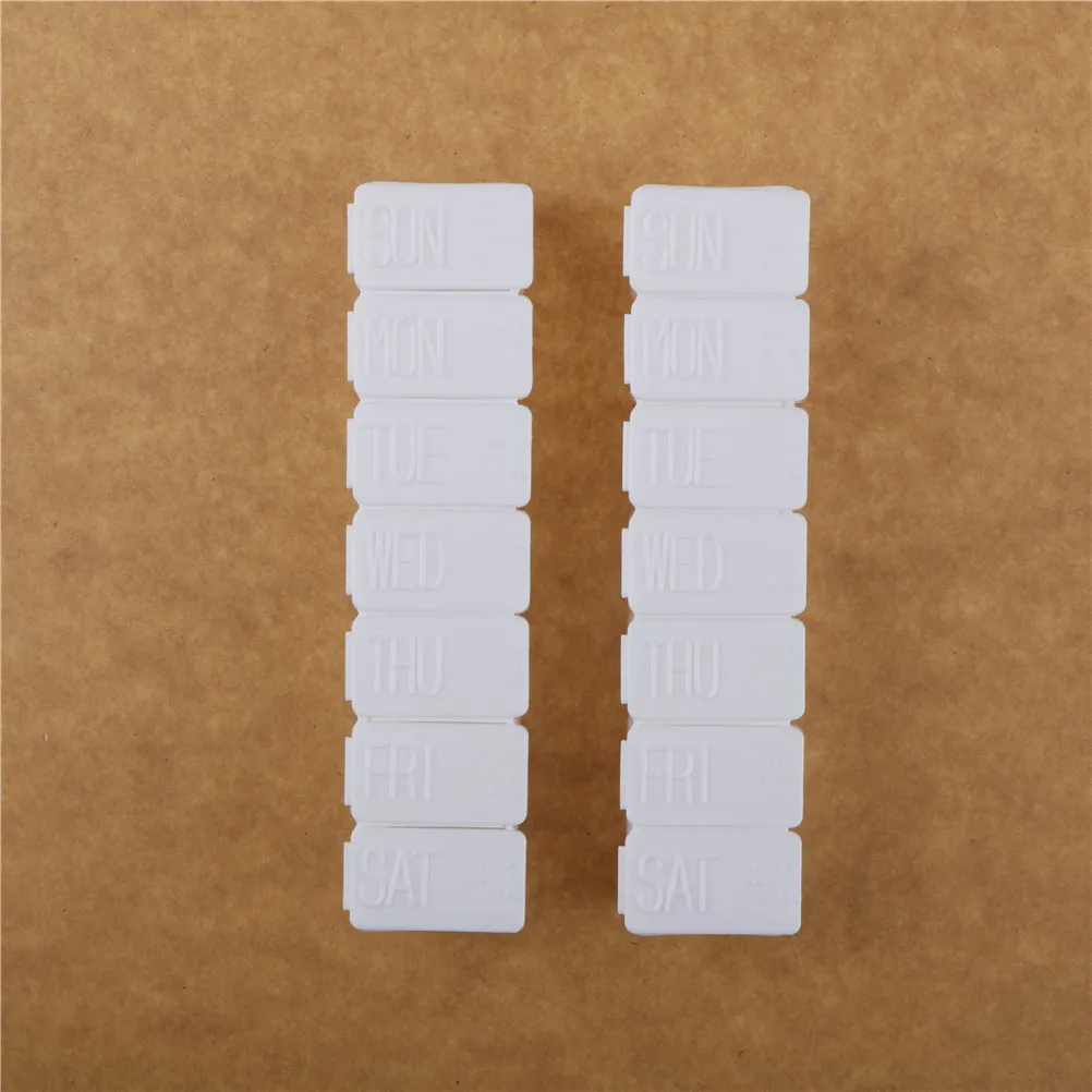 Weekly7 Days Pill Case Dispenser Medicine Storage Tablet Pill Box With Clip Lids Medicine Organizer Pill Case Splitters Storage