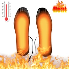Plantillas calentadas por USB para pies para hombre y mujer, almohadilla de calcetín caliente, esterilla de calefacción eléctrica, lavable, plantillas térmicas cálidas