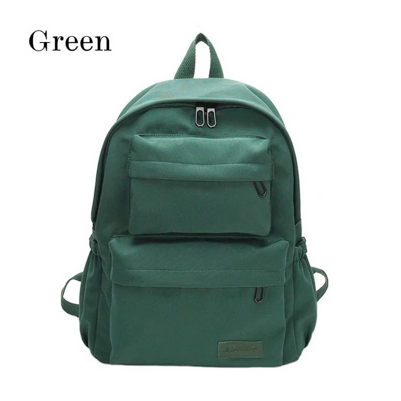 Модный женский рюкзак, водонепроницаемый, нейлон, мягкая ручка, Одноцветный, много карманов, для путешествий, на молнии, Mochila Feminina, Sac A Dos, школьные сумки - Цвет: green2