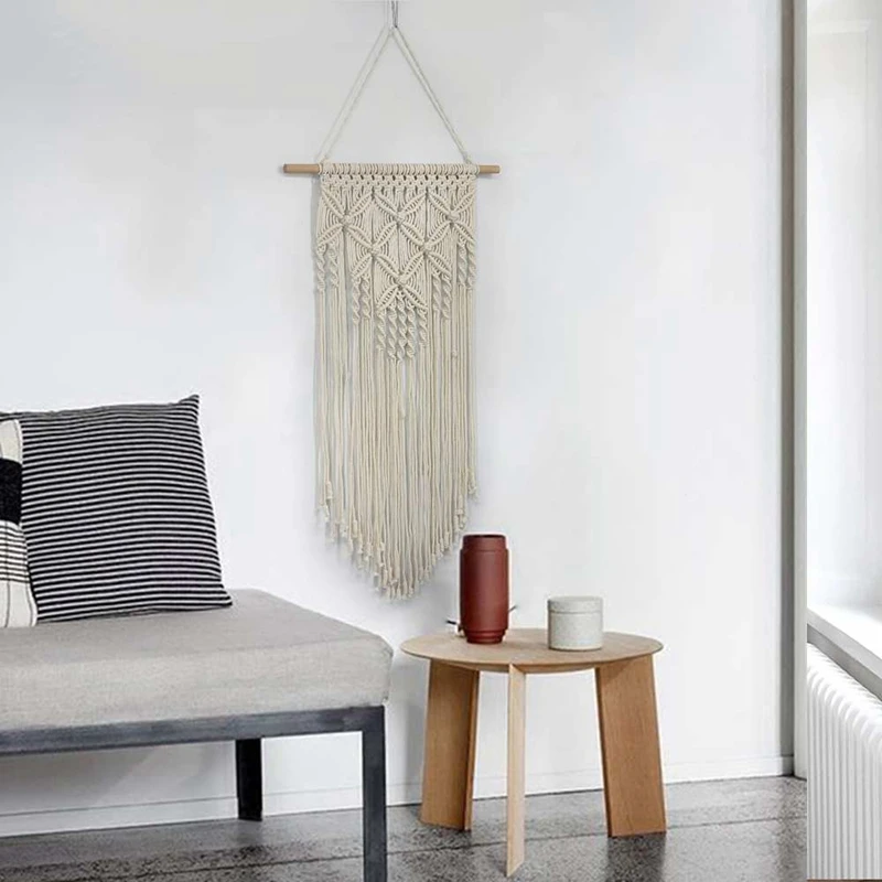 Макраме настенный тканый настенный художественный гобелен из Макраме-бохо домашний декор и макраме Настенный декор ручной работы хлопковый настенный гобелен