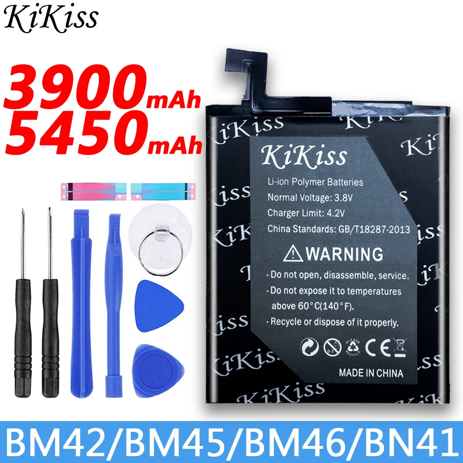 Аккумулятор KiKiss BM42 BM45 BM46 BN41 для Xiaomi Redmi Note 1 2 3 4/ 4X Pro аккумулятор 4 Гб + 64 Гб/Note2/Note3/Note4