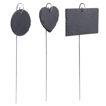 

3 Pcs Slate Gardening Labels Mini Blackboard Practical Display Sign Iron Rod Label Plant Indentifier for Planters Flower Bed A35