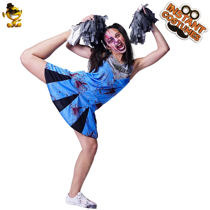 Bloody Cheerleader Costumes Halloween Scary Students Purim Party Role Play Costume Dress |