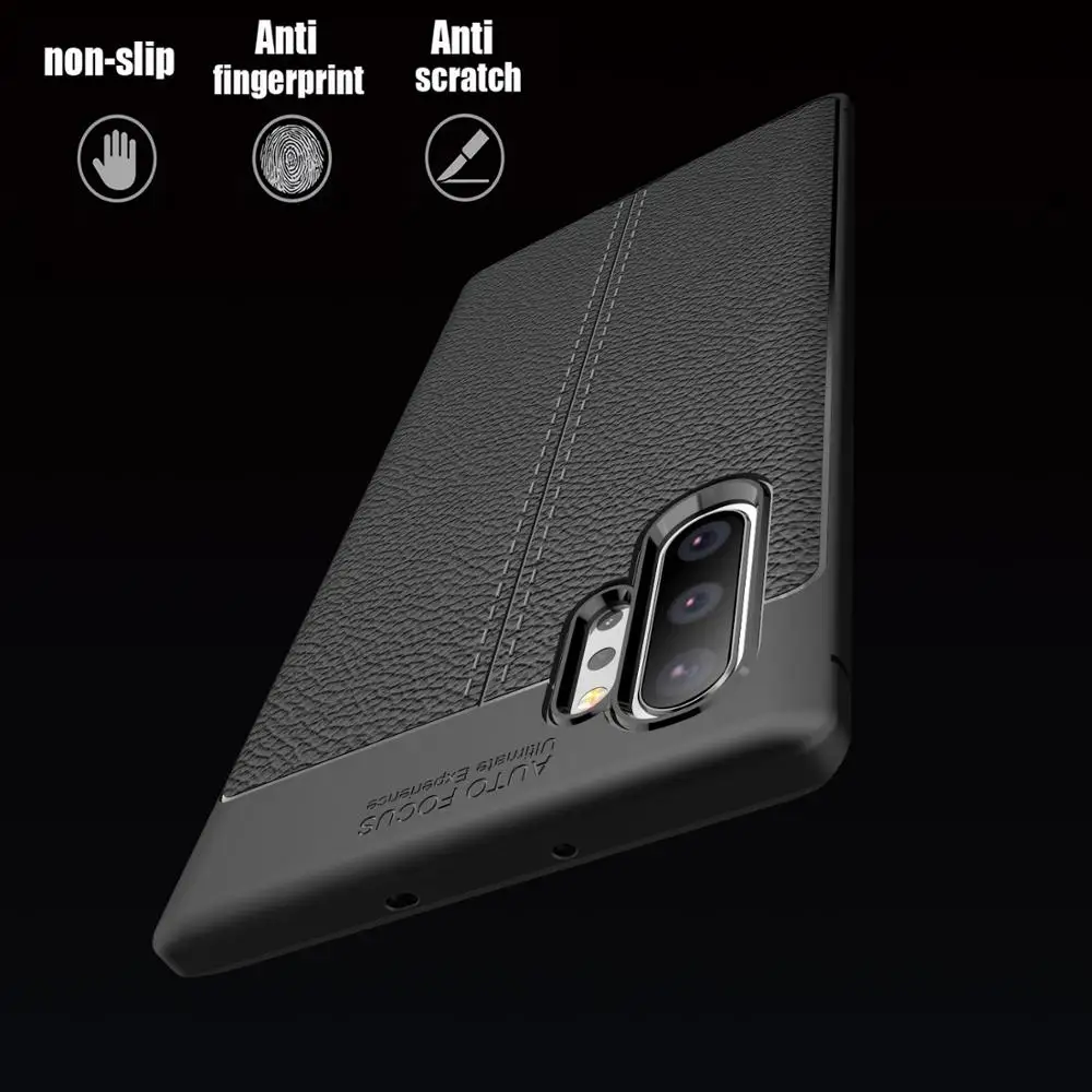 

For Samsung Galaxy Note 10+ Plus cover shockproof tough business leather design soft silicone case for Samsung Galaxy Note 10 5G