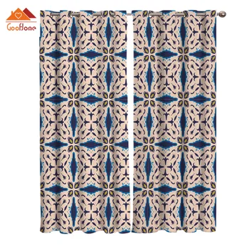 

Terror Pattern Window Curtains Living Room Outdoor Fabric Drapes Curtain Home Decor