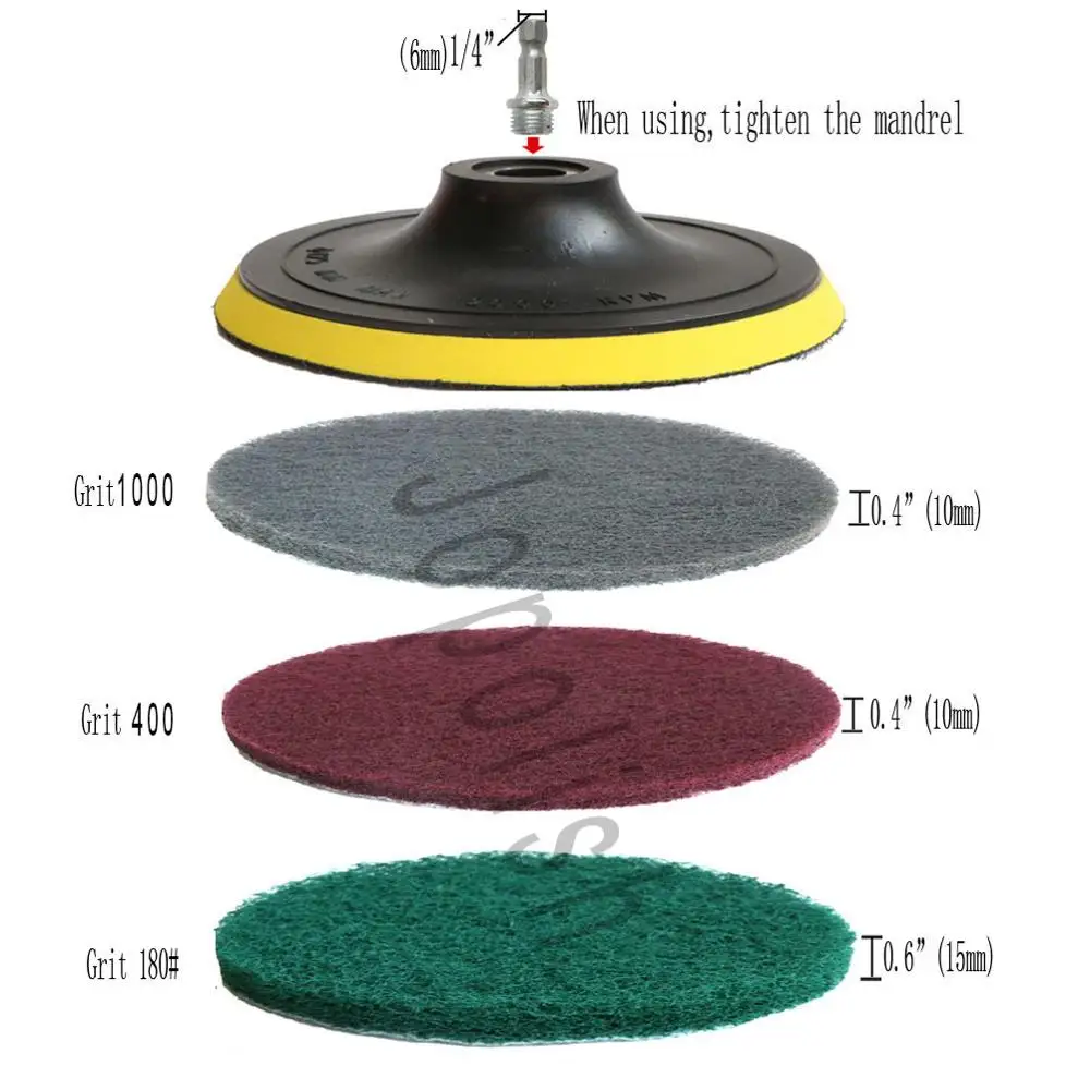 Scouring Stick 20pcs Scrubber Scouring Pads 400 Grits 3 Inch Drill Power Green Scrubbing Pads