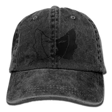 Черная и белая джинсовая кепка Близнецы Регулируемая унисекс низкая бейсболка