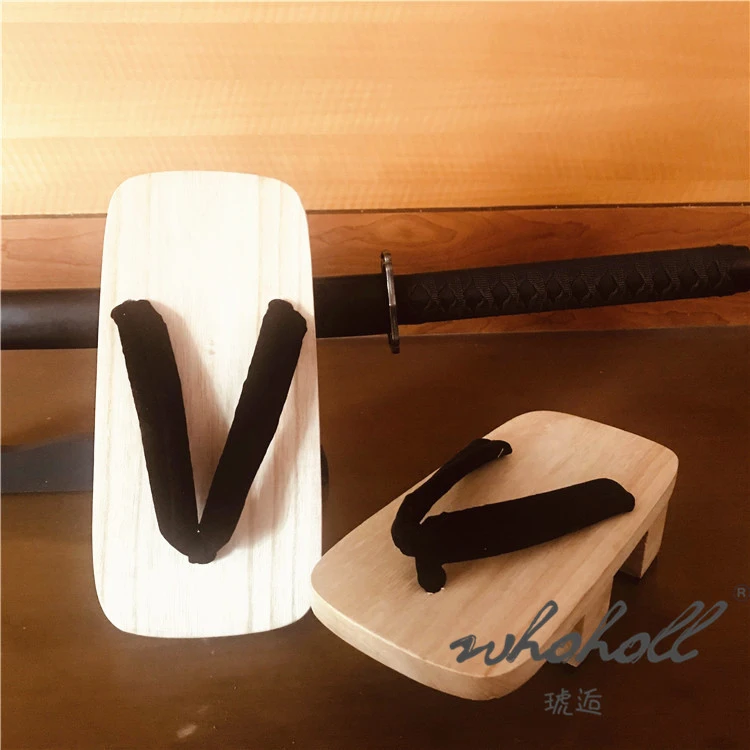 WHOHOLL Geta Summer Clogs Men's Women's Slippers Two-tooth Japanese Geta Wooden Flip-flops Cosplay Shoes Slippers Sandals