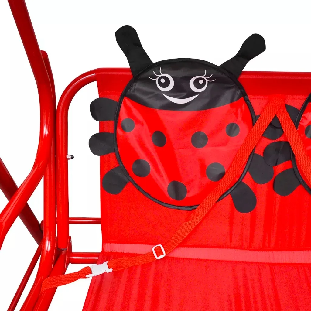 VidaXL Kids Swing Seat With A Sunshade Canopy Easy Assembly Red 115 X 75 X 110 Cm Perfect For Children Outdoor Furniture VidaXL Kids Swing Seat With A Sunshade Canopy Easy Assembly Red 115 X 75 X 110 Cm Perfect For Children Outdoor Furniture