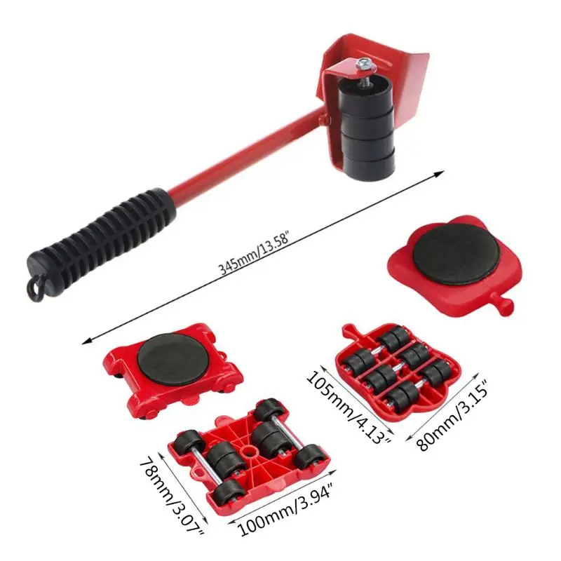 4pcs Moves Furniture Tool Transport Shifter Moving Wheel Slider Remover Roller Moving Tools Heavy Easily Lift Heavy Objects-1