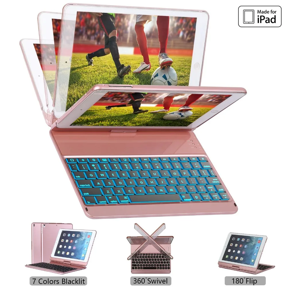 Для iPad 9 7 чехол с клавиатурой подходит для ipad Air 1 & 2 5 го и 6 поколения Pro вращающийся