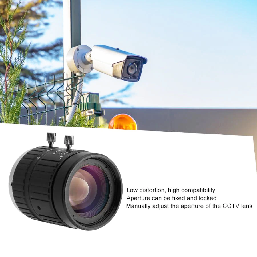 Широкое поле области CCTV HD 12 мм 5MP 2/3 дюймов CS c-крепление безопасности промышленности микроскоп камера Ручная настройка апертуры объектив для камеры видеонаблюдения