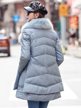 

Genuine Leather Jacket Sheepskin Coat Women Clothes 2020 Fox Fur Collar Duck Down Coat Winter Coat Women MFCM195933A YY2297