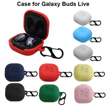 

For Galaxy Buds Live Silicone Case for Samsung Galaxy Buds Live Case In Ear Shell Keychain Skin Protective Cover Soft Earphone