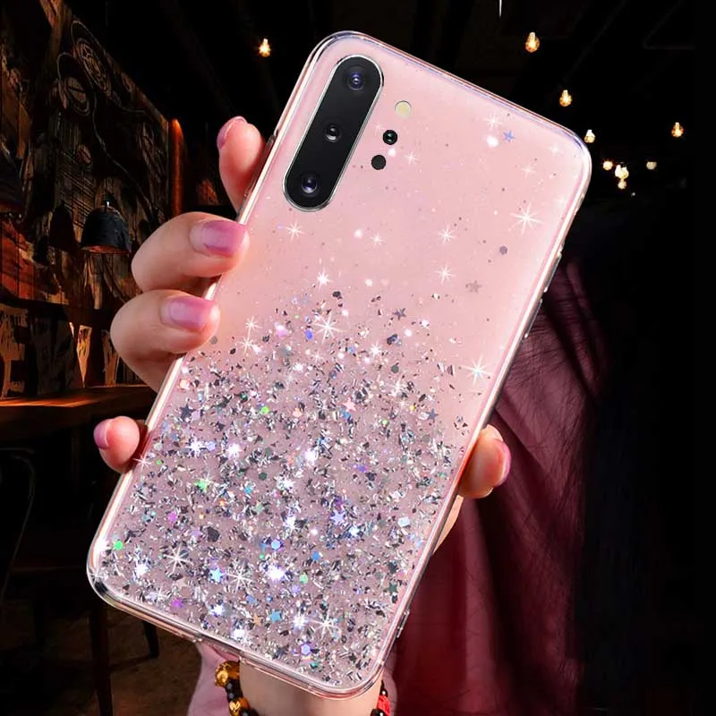 Мягкий Прозрачный блестящий чехол из ТПУ для HUAWEI P40 Lite E P20 P30 Pro New Mate 20 30 Y5P Y7P Y5 Y6 Y7 Y9