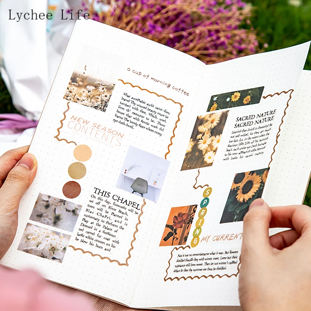 Lychee Life Flower Garden Material Paper Junk Journal Planner Craft Paper Scrapbooking Vintage Decorative DIY Craft Photo Album diy scrapbooking accessories photo frame paper