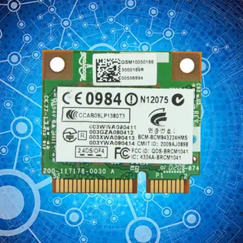 

New WLAN Half PCI-E Card HP Broadcom BCM943224HMS Wireless Wifi Half MiNi Card 582564-001 802.11a / b / g / n for Dell Sony Asus