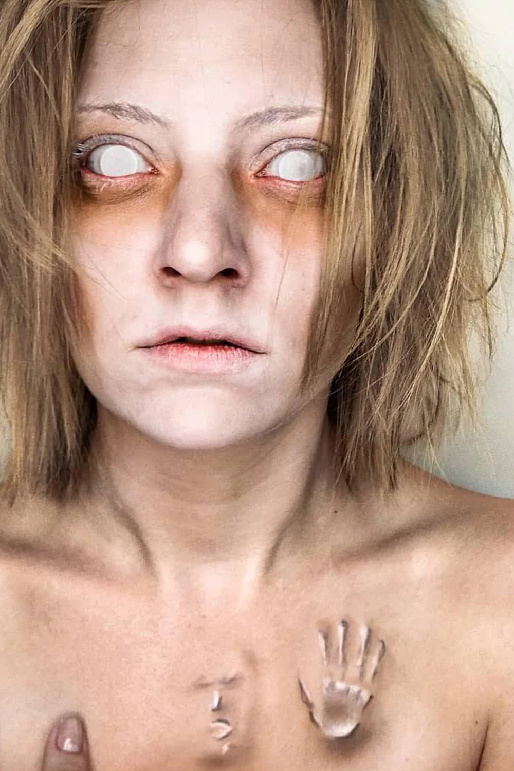 White Mesh Halloween Contacts White Crazy Lenses
