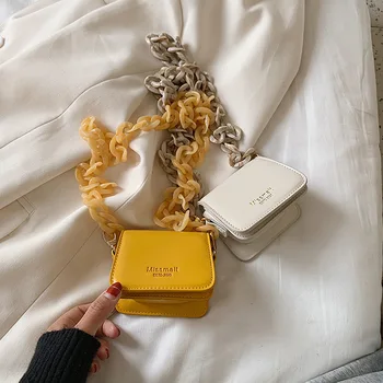 

Net red small bag personality female bag 2020 popular new wave fashion crossbody bag wild mini chain small square bag