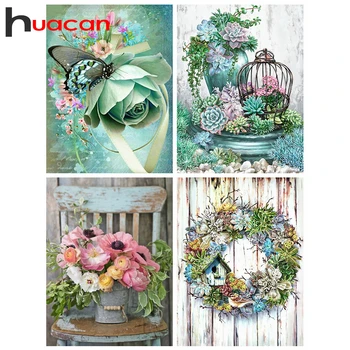 

Huacan Full Square/Round Diamond Painting Flower 5D DIY Diamond Embroidery Art Kits Decorations Home