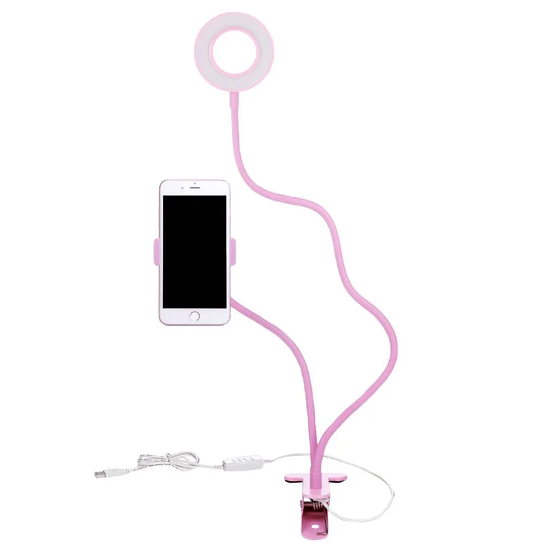 YUNAO PJ01 Live video Selfie кольцо-светильник держатель для мобильного телефона развлекательный видео анкерный Кронштейн Гибкий держатель для мобильного телефона - Цвет: Pink