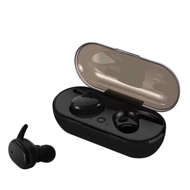 Wireless Earbud Bluetooth Earphone V5.1  LED Charging Box 22000Mah Power Bank Deep Bass Stereo Headphone Sports  Headsets W/Mic PFY30-black