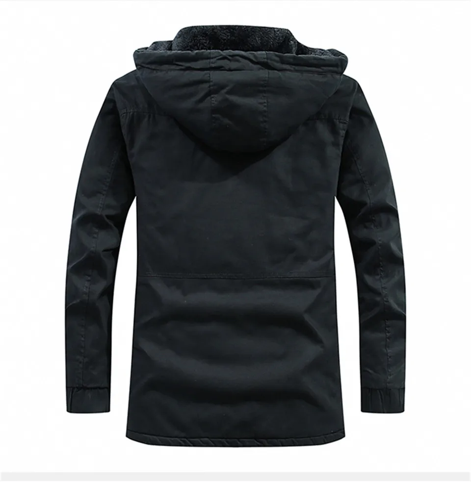 Riinr/брендовая зимняя куртка для мужчин, размер, теплая плотная ветровка высокого качества на флисе, парки с хлопковой подкладкой, пальто в стиле милитари, одежда