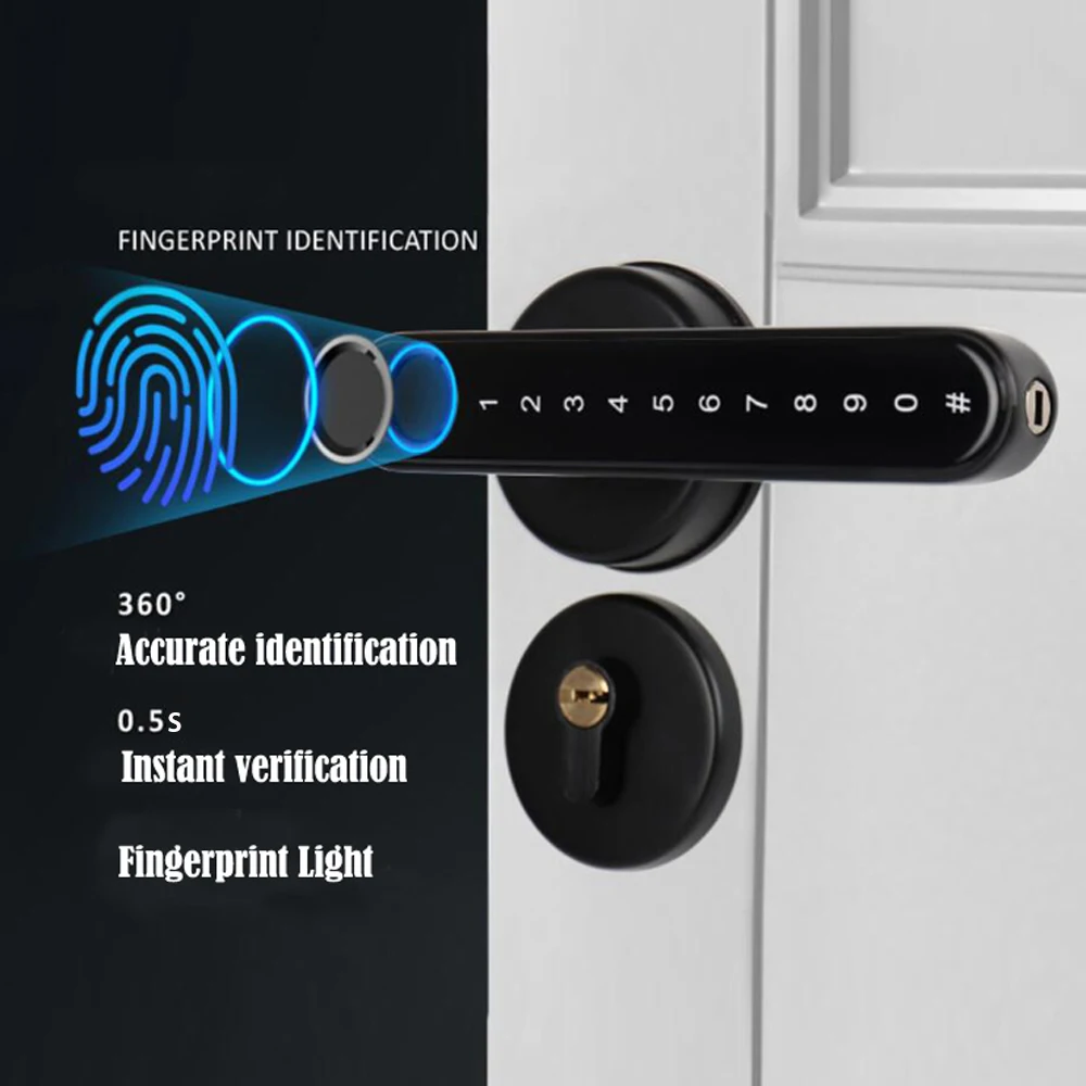 TTLock/tuya APP Smart Fingerprint Lock password code Door Lock Bluetooth Biometr