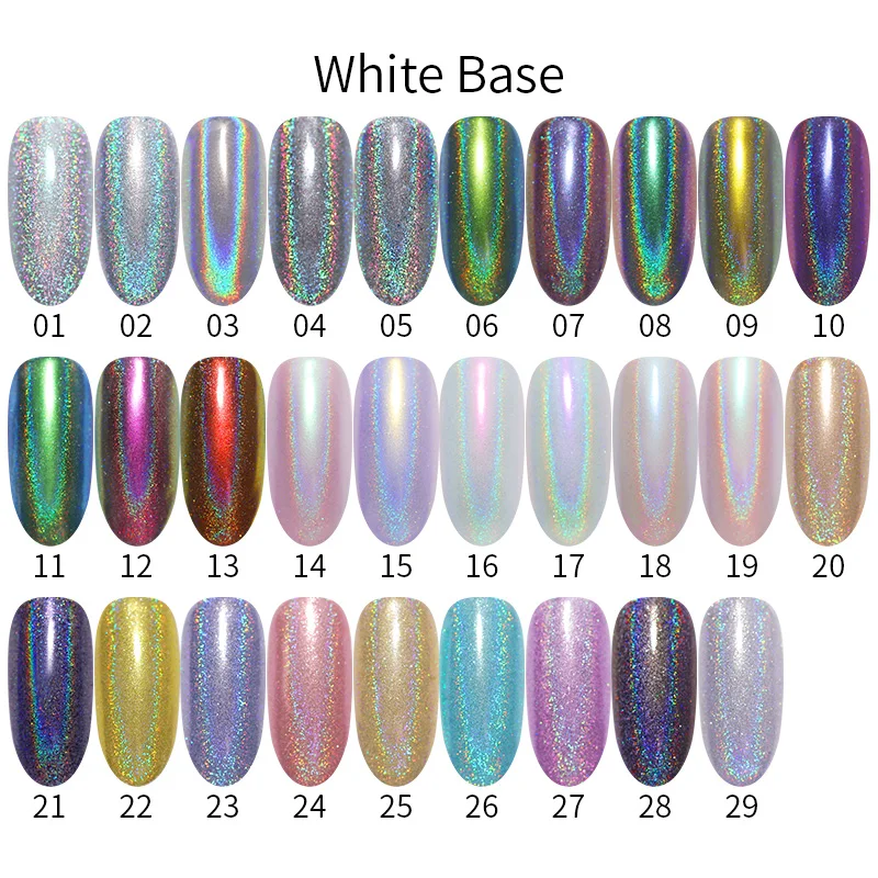 1 Box Nail Art Glitter Pigment Powder Holographic Laser Gold Sliver Chrome Pigment Dust Power Manicure UV Gel Decoration Power