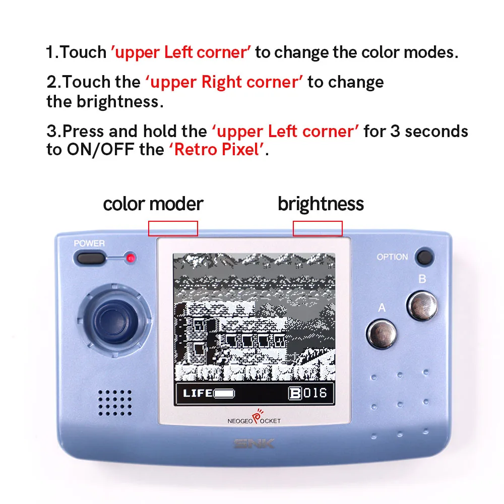 Super OSD Version Large Screen Backlight LCD For SNK Neo Geo Pocket NGP Black/White Game Console