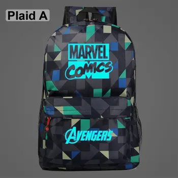 

AL4704 Luminous Cartoon Comics The avenger Superhero Boy Girl School bag Teenagers Student Schoolbags Women Packsack MenBackpack