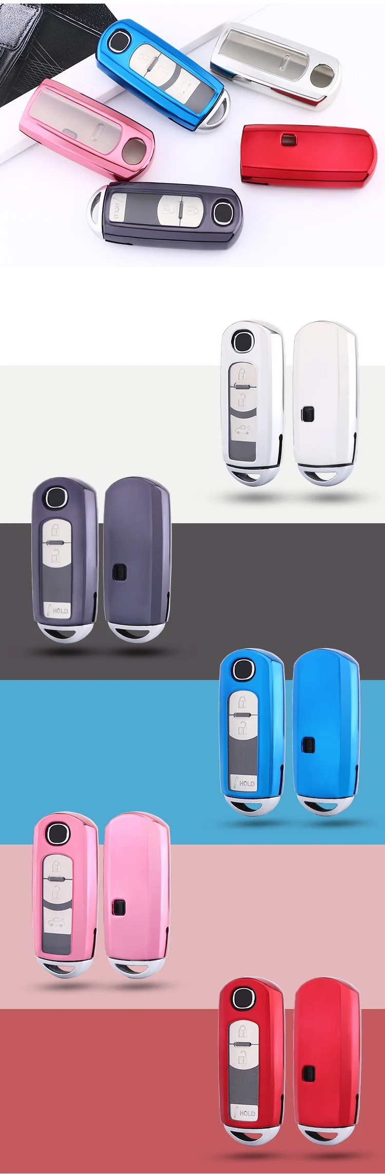 Автомобиль оболочка для Smart ключа чехол для ключей на сумку, чехол для Mazda 3 6 CX5 CX7 323 626 Familia аксессуары кошелек для ключей