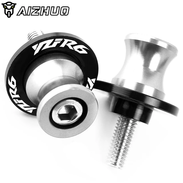 YZF R6 Motorcycle 6MM CNC Aluminum Swingarm Spools Stand Screws Slider FOR YAMAHA YZF R6 1999 2000 2001 2002 2003 2004-2019 M6 6MM Silver