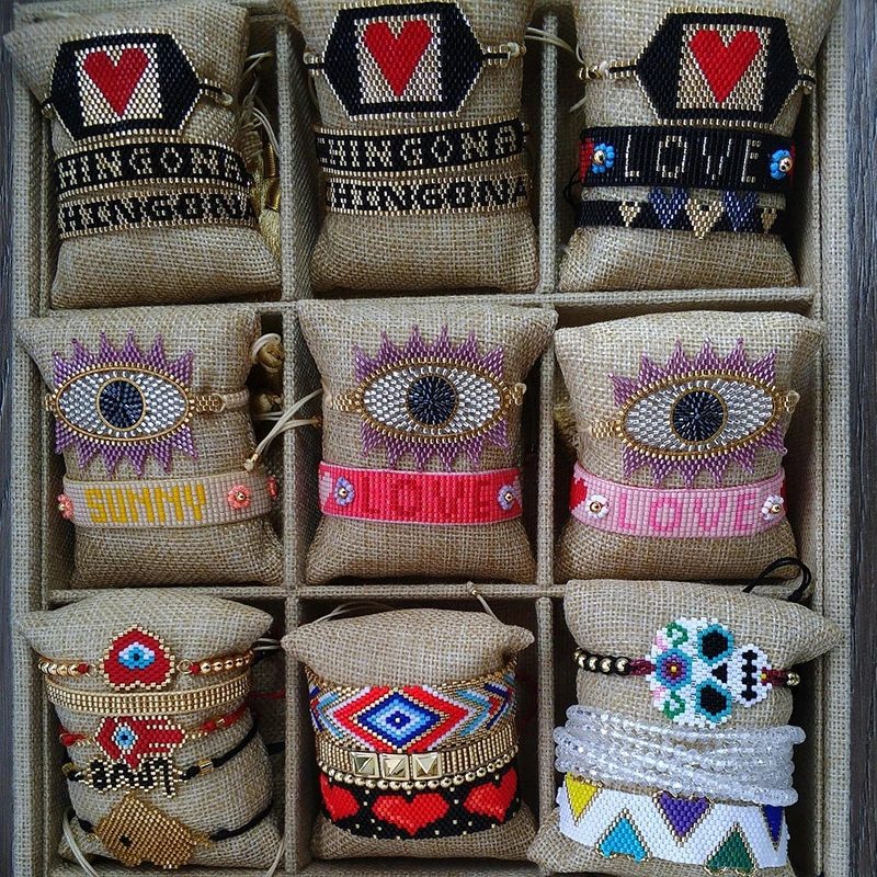 SHINUSBOHO MIYUKI Pulseras мужской CHINGONA-power браслет с буквами Mujer Moda Турецкий Дурной глаз браслет женский Bileklik Insta ювелирные изделия
