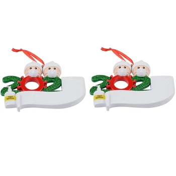 

Personalized Quarantine Family 2020 Christmas Decorations Gifts for Grandchildren, Colleagues and Friends-2Pcs