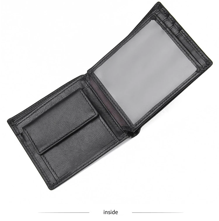 Luufan Real Cowhide Leather Purse Of Men Business Type Bifold Short Wallet Vintage Genuine Leather Credit Card Purse Man Male